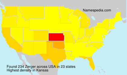 Surname Zerger in USA Surname Zerger in USA
