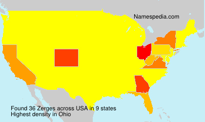 Surname Zerges in USA Surname Zerges in USA