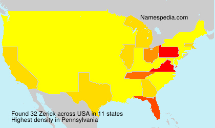 Surname Zerick in USA Surname Zerick in USA