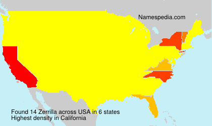 Surname Zerrilla in USA Surname Zerrilla in USA