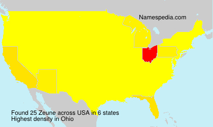 Surname Zeune in USA Surname Zeune in USA