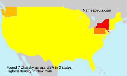 Surname Zharsky in USA