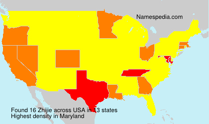 Surname Zhijie in USA Surname Zhijie in USA