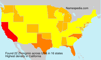 Surname Zhongmin in USA Surname Zhongmin in USA