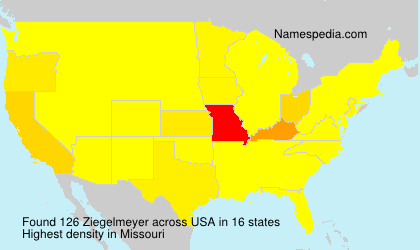 Surname Ziegelmeyer in USA Surname Ziegelmeyer in USA