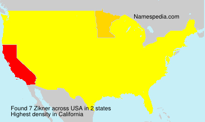 Surname Zikner in USA Surname Zikner in USA