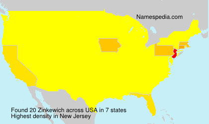 Surname Zinkewich in USA Surname Zinkewich in USA