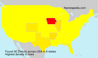 Surname Zinkula in USA Surname Zinkula in USA