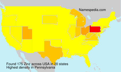Surname Zinz in USA Surname Zinz in USA