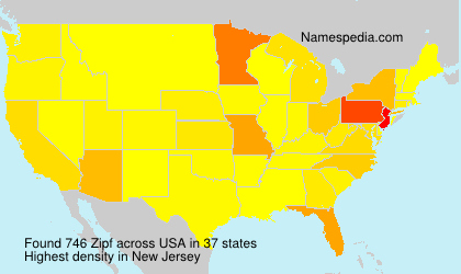 Surname Zipf in USA Surname Zipf in USA