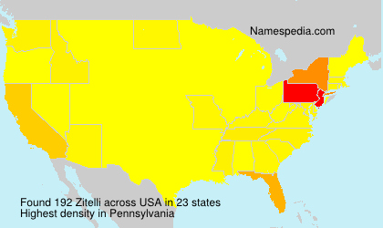 Surname Zitelli in USA Surname Zitelli in USA