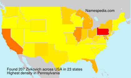 Surname Zivkovich in USA