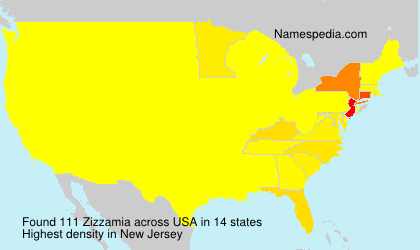 Surname Zizzamia in USA Surname Zizzamia in USA