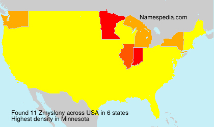 Surname Zmyslony in USA