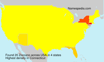 Surname Zoccano in USA Surname Zoccano in USA