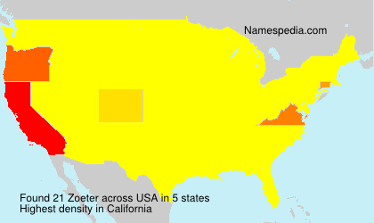 Surname Zoeter in USA Surname Zoeter in USA