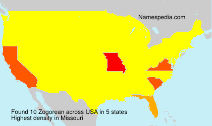 Surname Zogorean in USA Surname Zogorean in USA