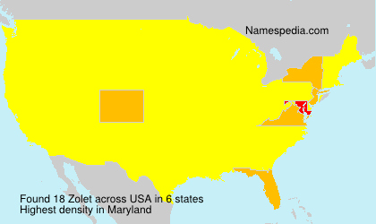 Surname Zolet in USA Surname Zolet in USA