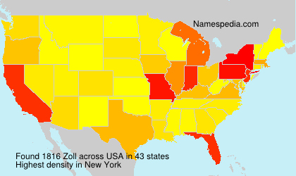 Surname Zoll in USA Surname Zoll in USA