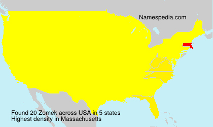 Surname Zomek in USA Surname Zomek in USA