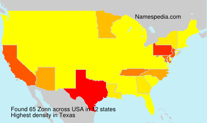 Surname Zonn in USA Surname Zonn in USA
