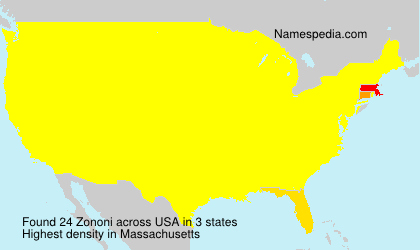 Surname Zononi in USA Surname Zononi in USA