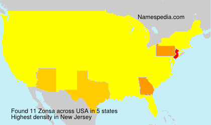 Surname Zonsa in USA Surname Zonsa in USA