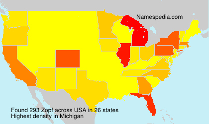 Surname Zopf in USA Surname Zopf in USA