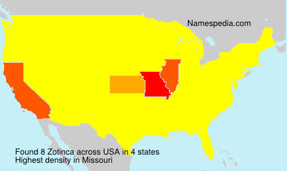 Surname Zotinca in USA