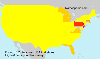 Surname Zotte in USA Surname Zotte in USA