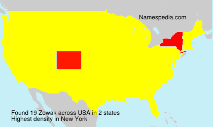 Surname Zowak in USA Surname Zowak in USA