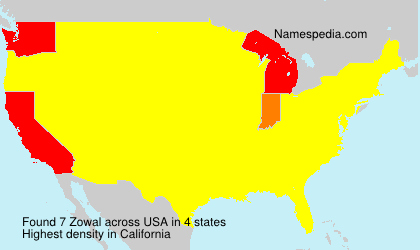 Surname Zowal in USA Surname Zowal in USA
