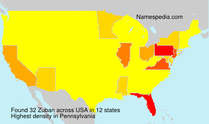 Surname Zuban in USA Surname Zuban in USA