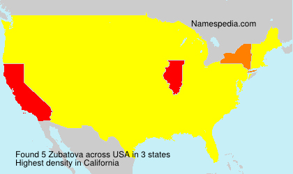 Surname Zubatova in USA