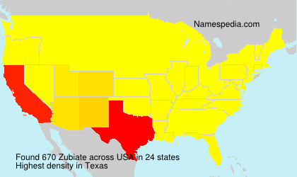 Surname Zubiate in USA