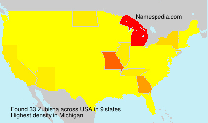 Surname Zubiena in USA