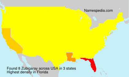Surname Zubigaray in USA Surname Zubigaray in USA