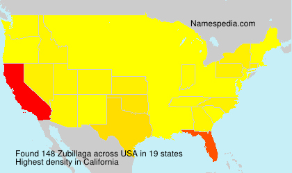 Surname Zubillaga in USA