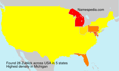 Surname Zublick in USA Surname Zublick in USA