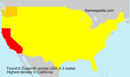 Surname Zugsmith in USA