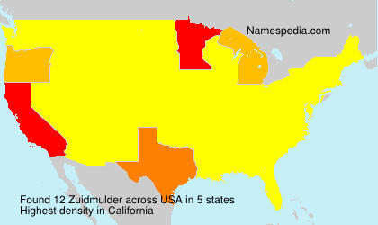 Surname Zuidmulder in USA Surname Zuidmulder in USA