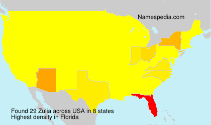 Surname Zulia in USA