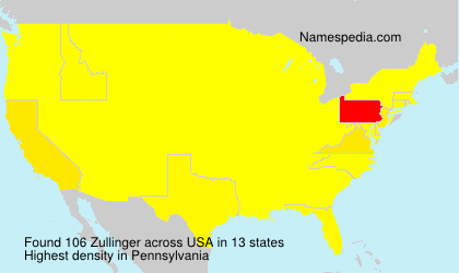 Surname Zullinger in USA Surname Zullinger in USA