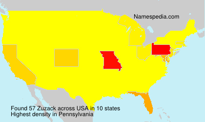 Surname Zuzack in USA Surname Zuzack in USA