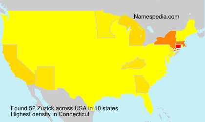 Surname Zuzick in USA
