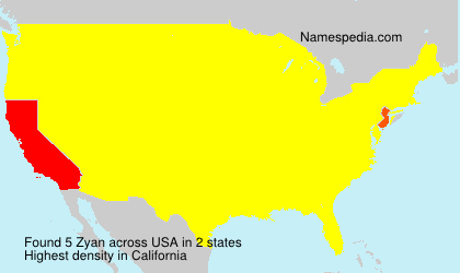 Surname Zyan in USA