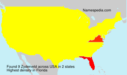 Surname Zyderveld in USA Surname Zyderveld in USA