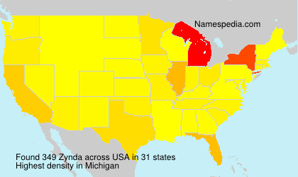 Surname Zynda in USA Surname Zynda in USA