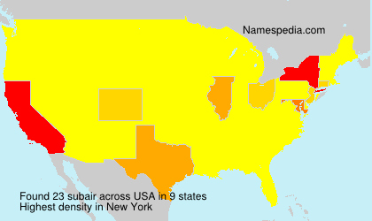 Surname subair in USA Surname subair in USA