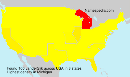 Surname vanderSlik in USA